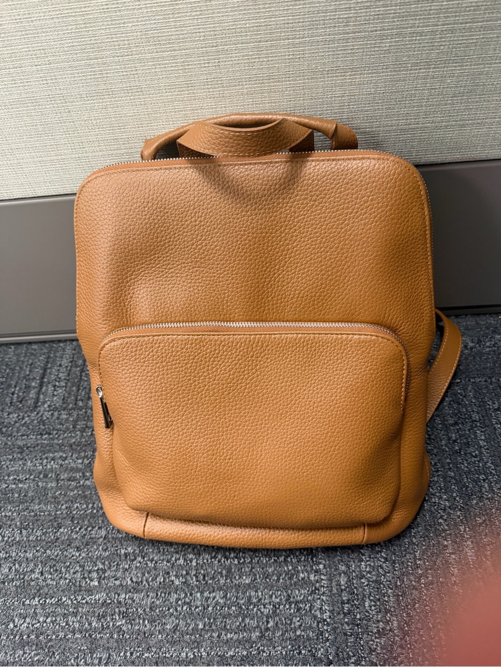 Quince Tan Pebbled Leather Backpack